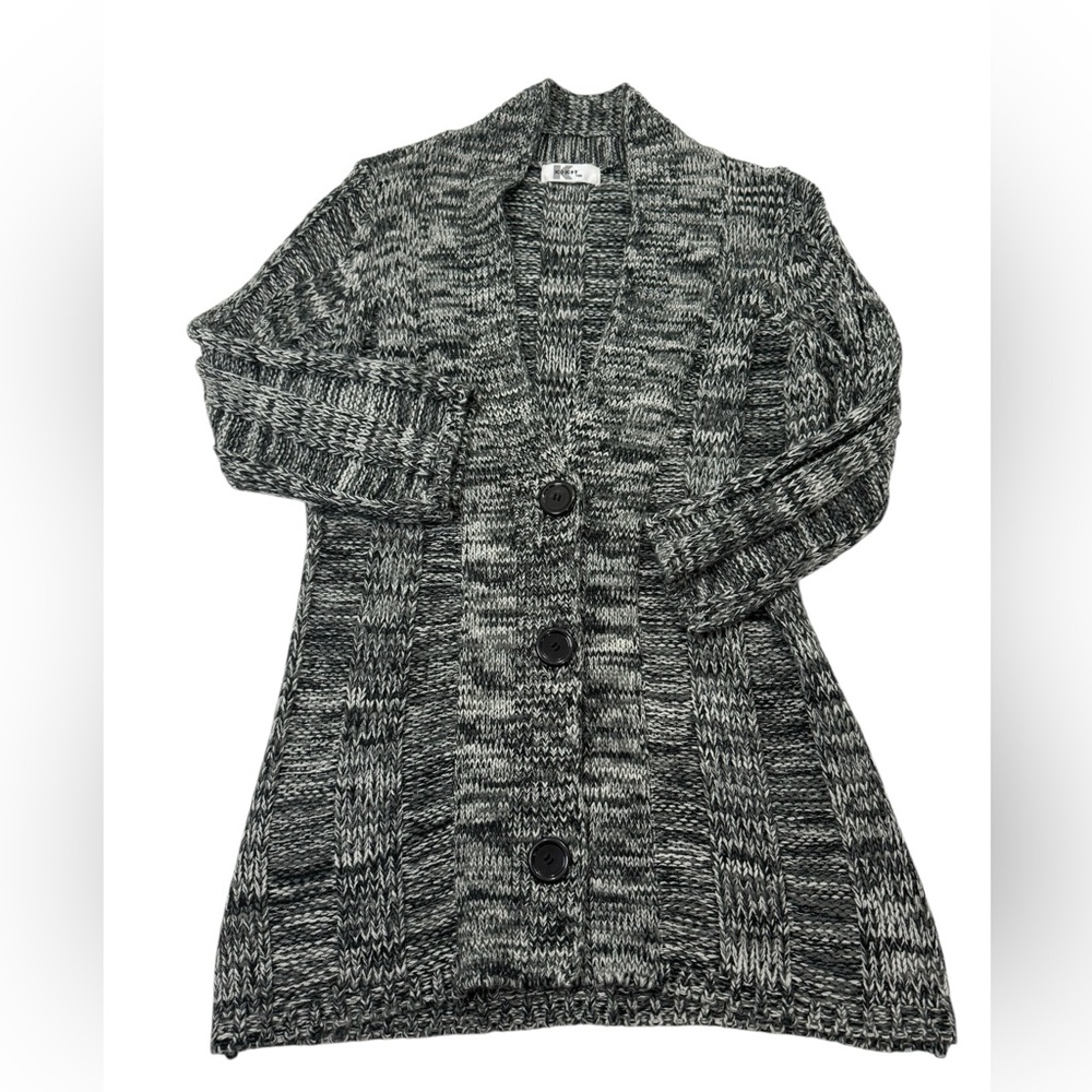 Gray Knit Cardigan mid length size Small
